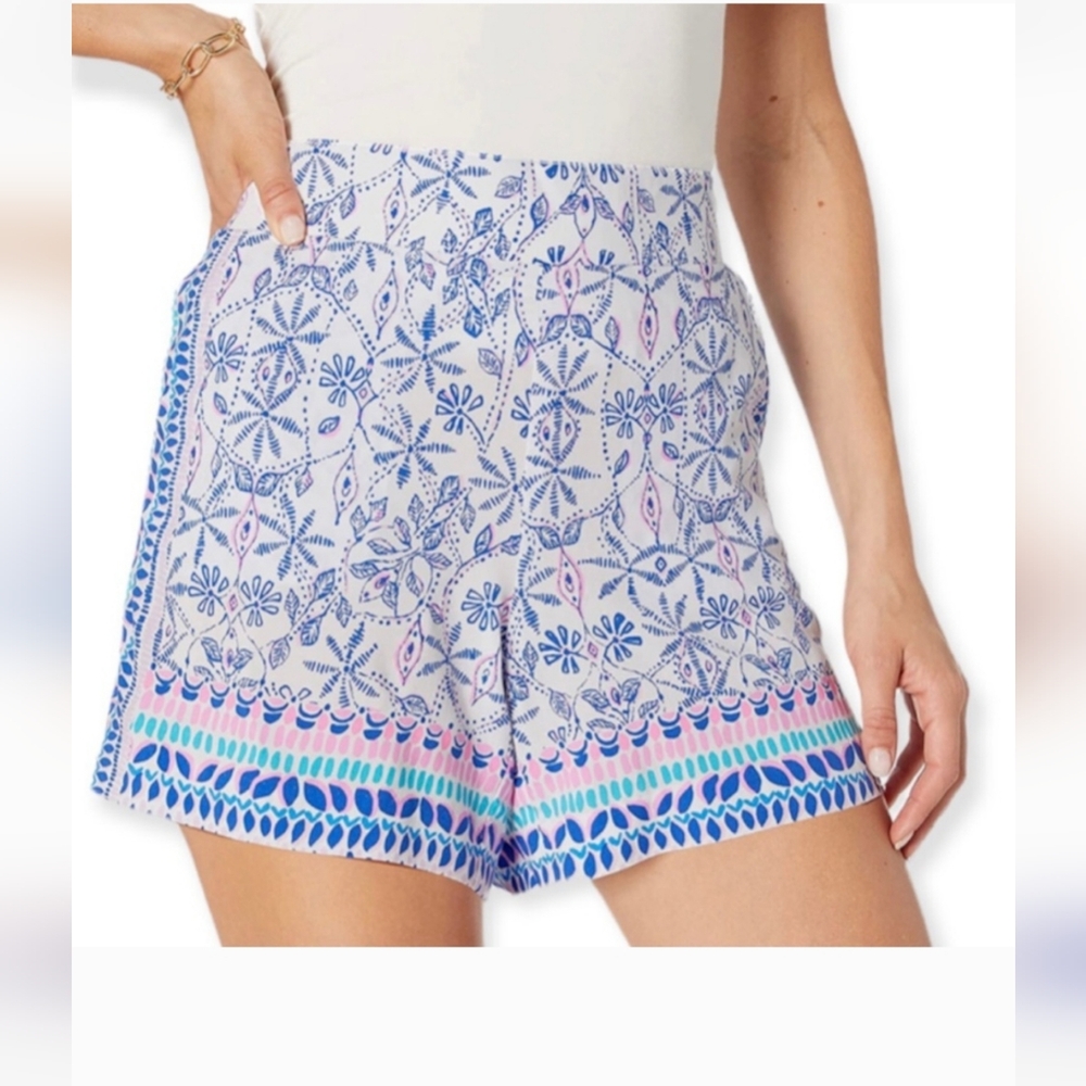 LILLY PULITZER Neilah Short 5” Resort White Time To Shine Engineered Short Sz.M